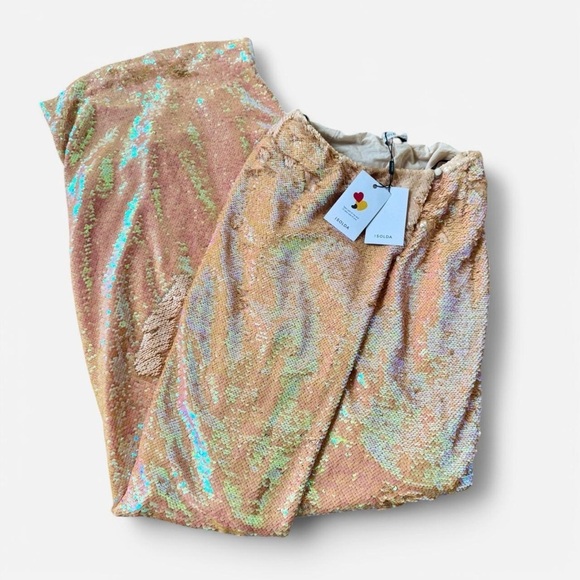 ISOLDA Brazil orange pink sequin strapless maxi dress - Picture 4 of 9